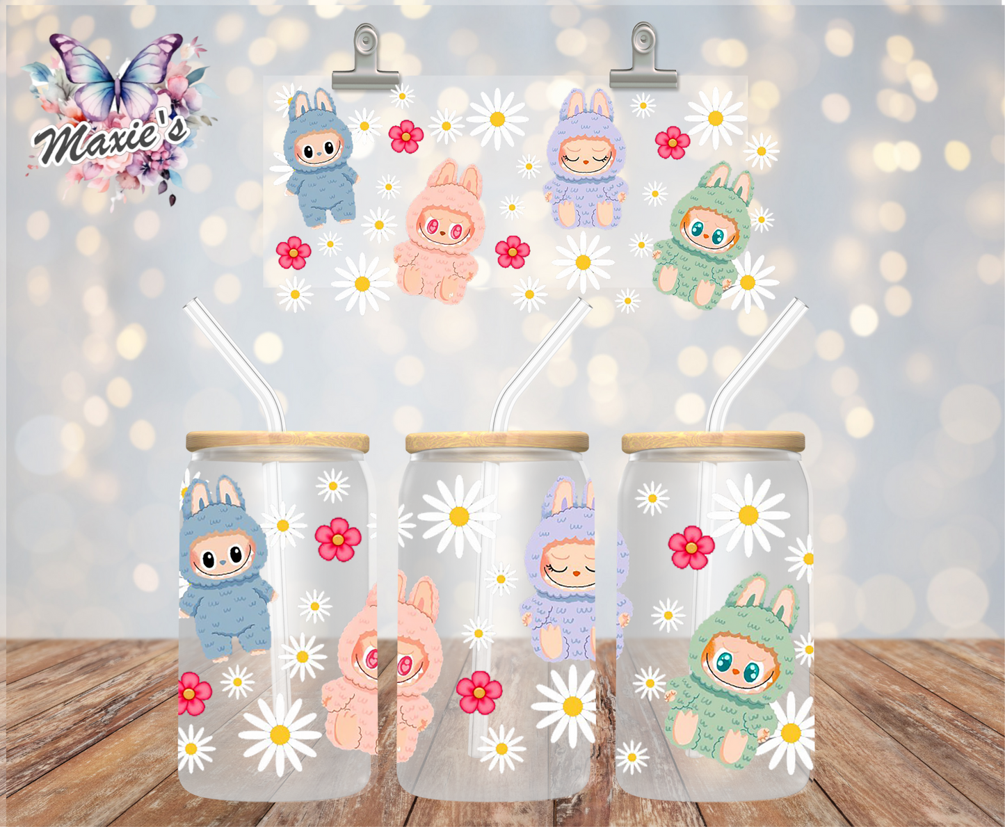 Daisies ๐ผ & Labubus Graphic Design 16oz. UVDTF Cup Wrap