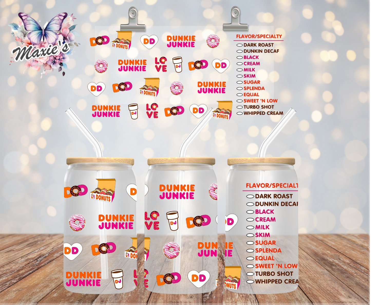 Dunkie Junkie Graphic Design 16oz. UVDTF Cup Wrap