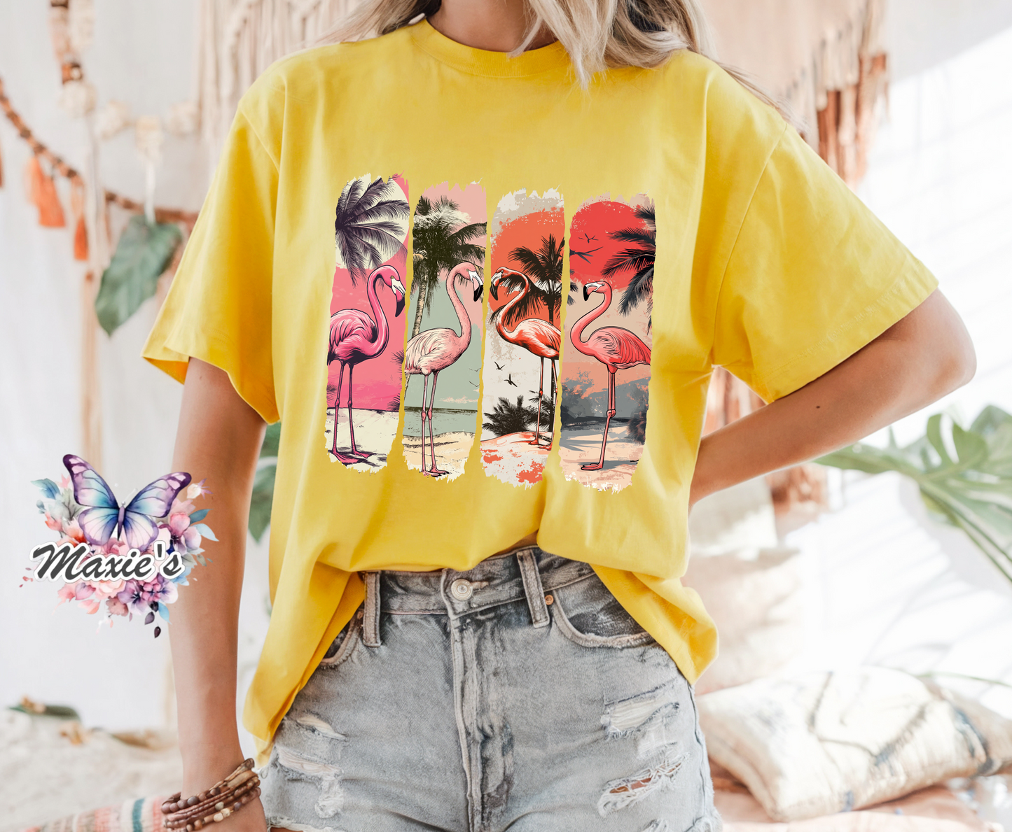 Flamingo Paradise Graphic Design DTF Transfer Print