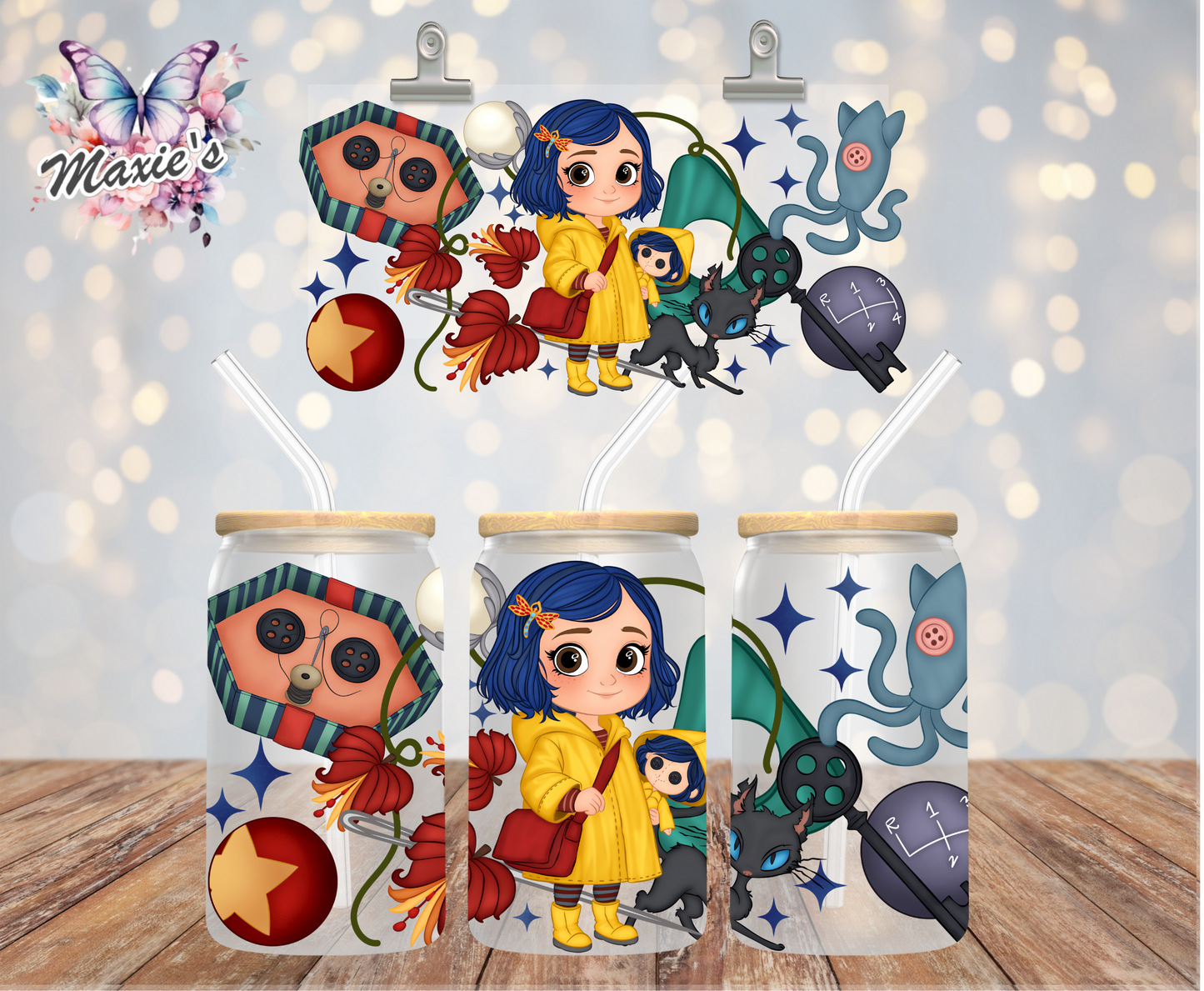 ✨️ Double-sided ✨️ Caroline Girl Graphic Design 16oz. UVDTF Cup Wrap