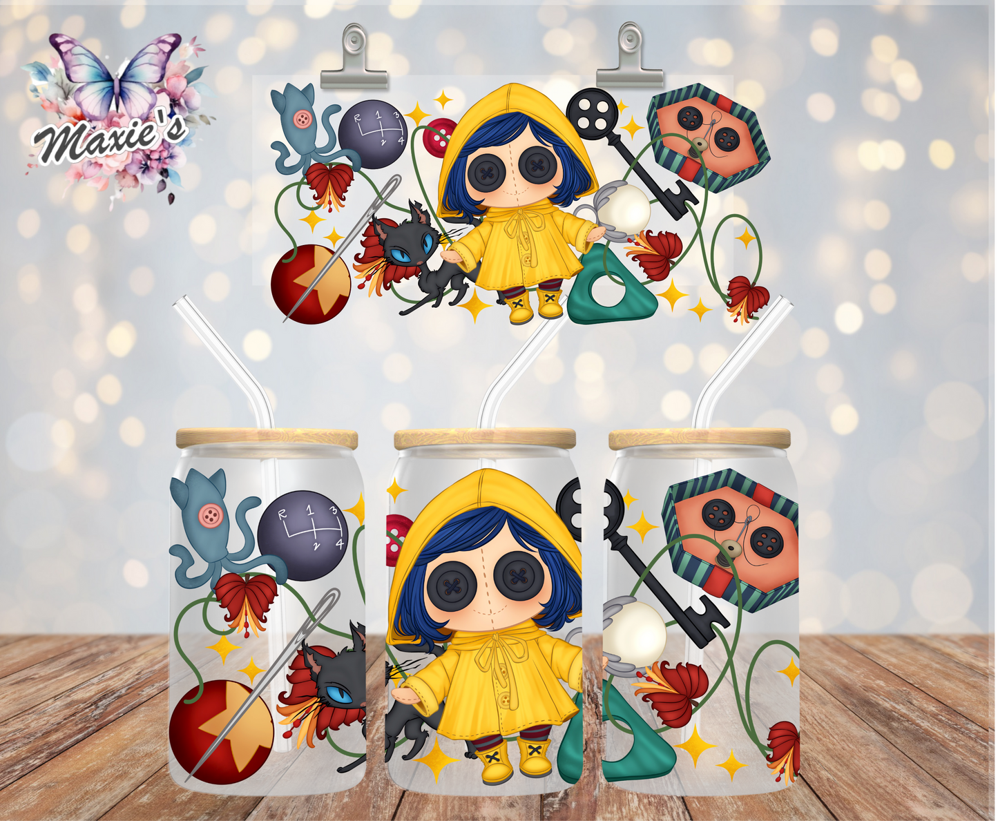 Bottom Eyes Girl Animation Graphic Design 16oz. UVDTF Cup Wrap
