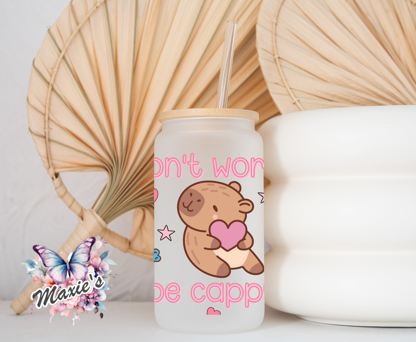 Don't Worry! Be Cappy π Capybara Graphic Design 16oz. UVDTF Cup Wrap