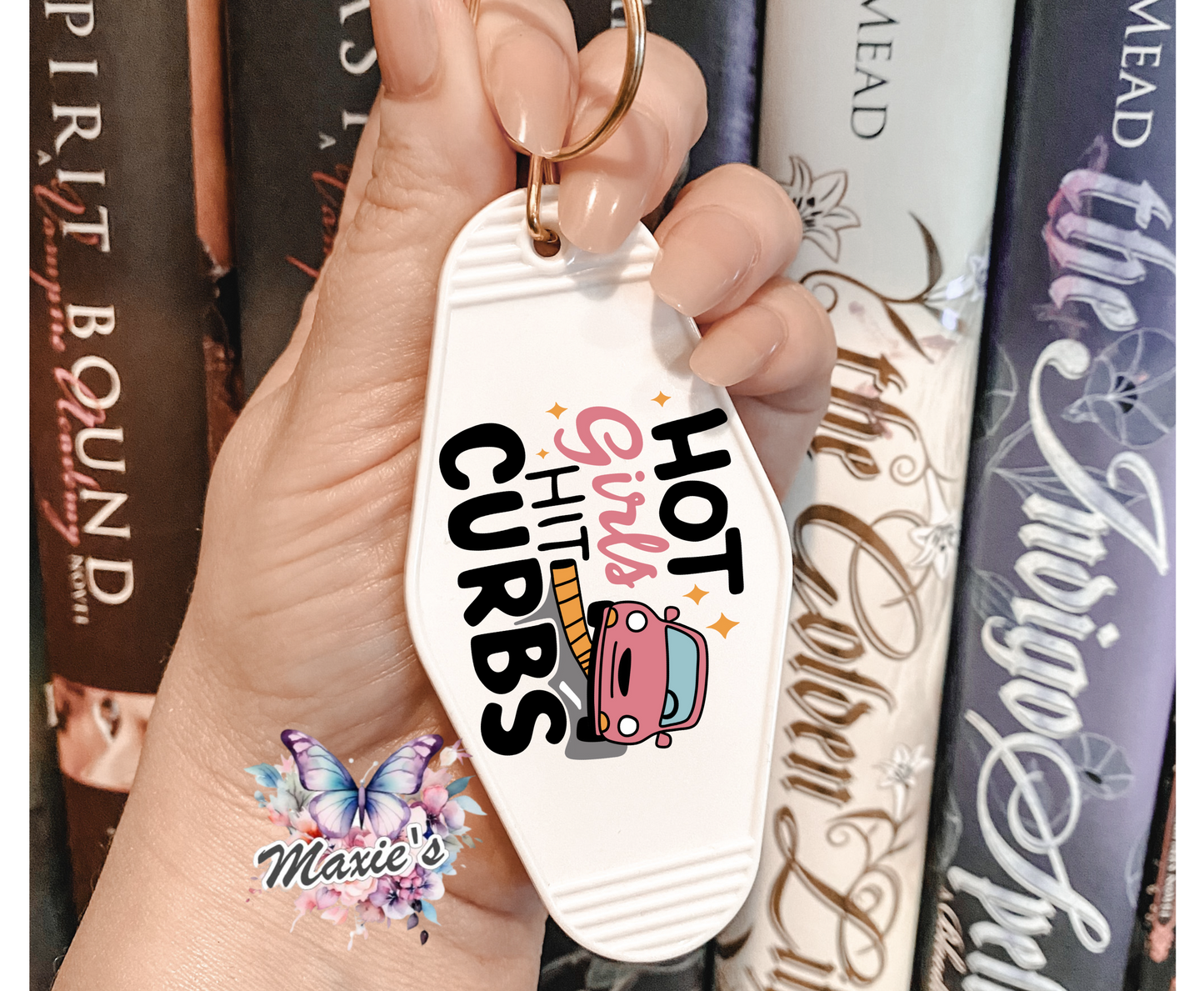 Hot Girls Hit Curbs UVDTF Motel Keychain Decal