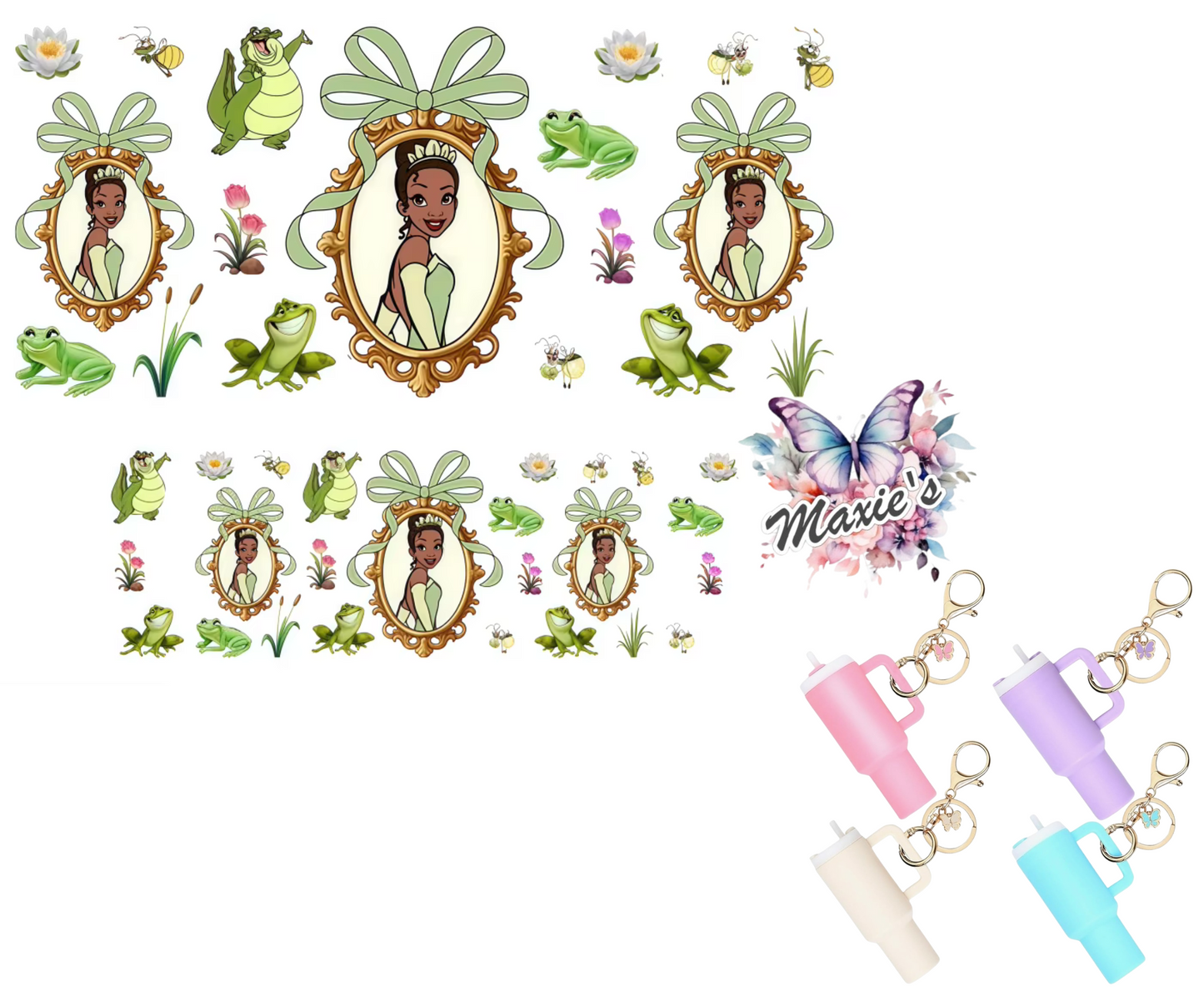 Princess Tiana Graphic Design UVDTF Mini Stanley Tumblr Keychain Decal