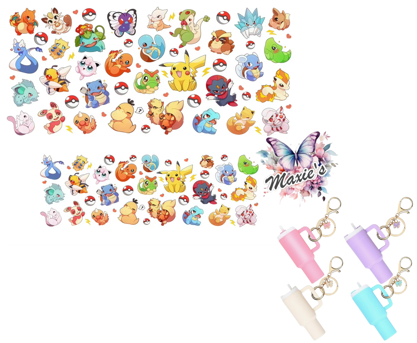 Pokémon Animation Graphic Design UVDTF Mini Stanley Tumblr Keychain Decal