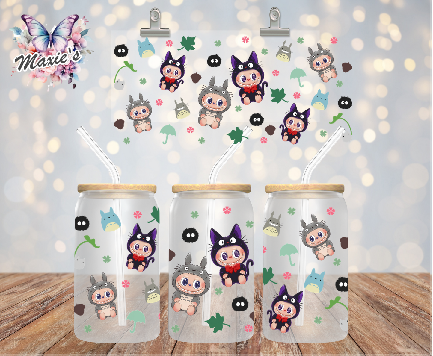 Totoro Labubu Theme 16oz. UVDTF Cup Wrap