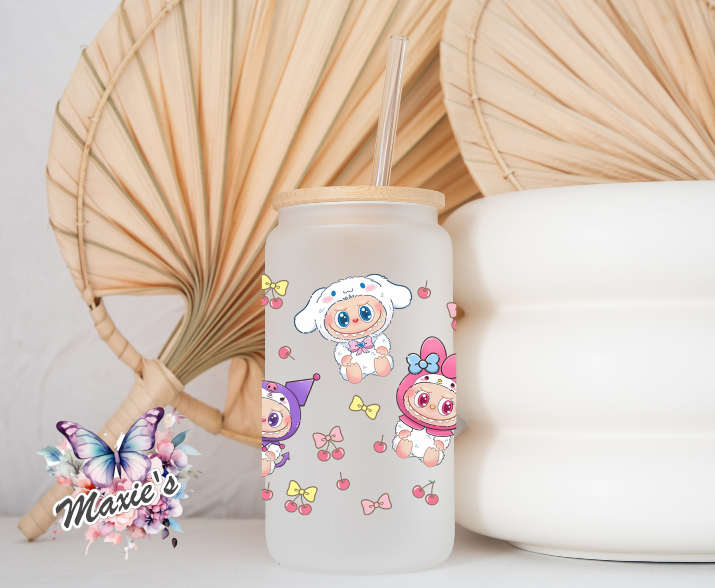 Kawaii Labubu Conquette Cherry π Theme 16oz. UVDTF Cup Wrap