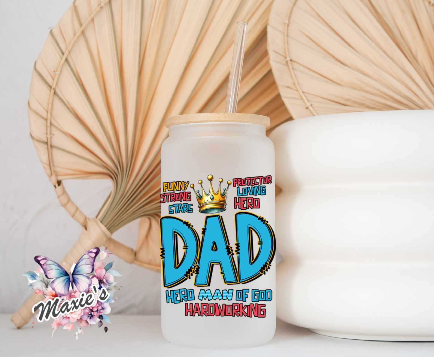 Dad - Hero Man Of God Graphic Design 16oz. UVDTF Cup Wrap