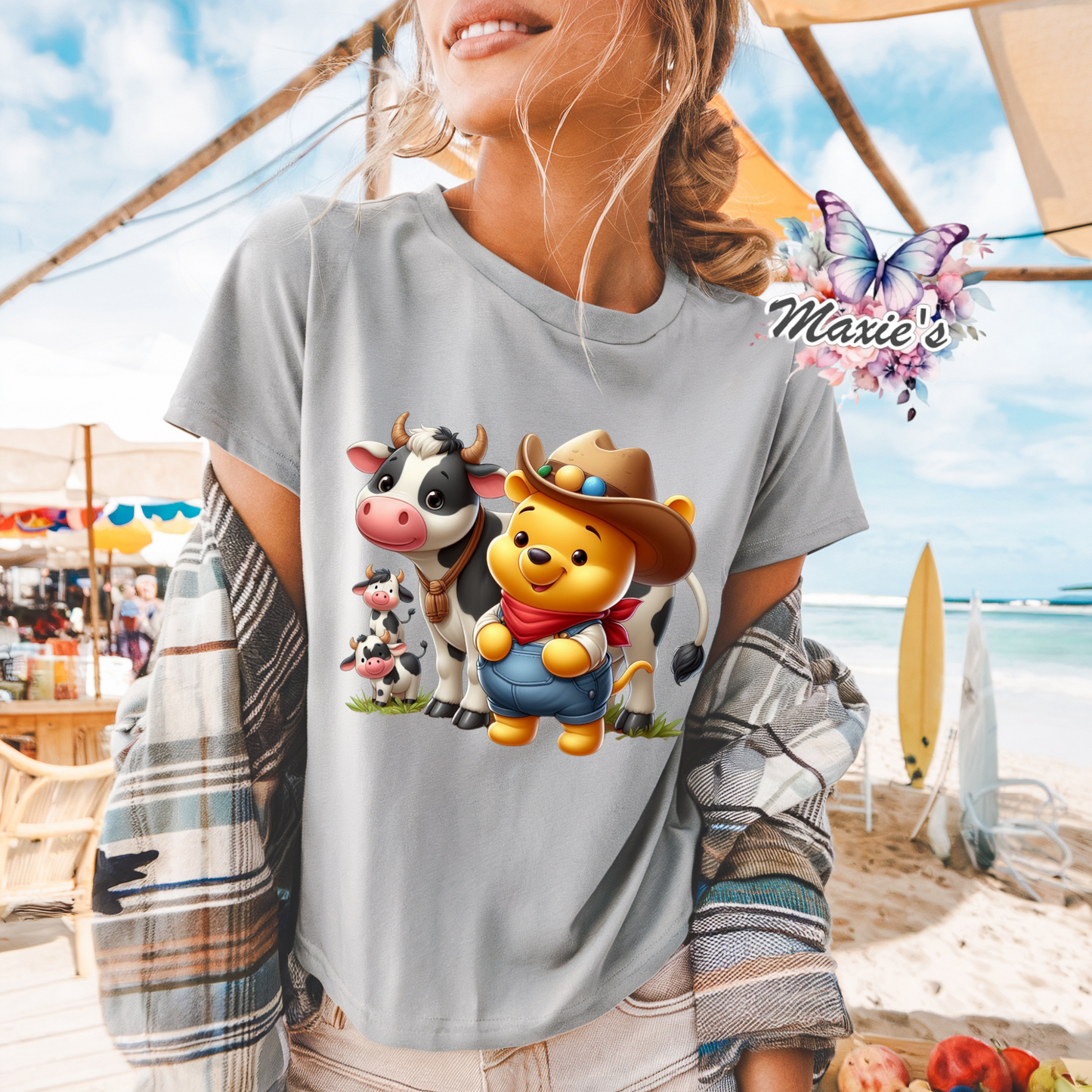 Farmer Winnie The Pooh Graphic Design DTF Transfer Print