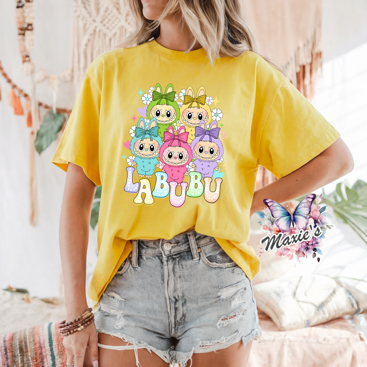 Colorful Labubu Graphic Design DTF Transfer Print