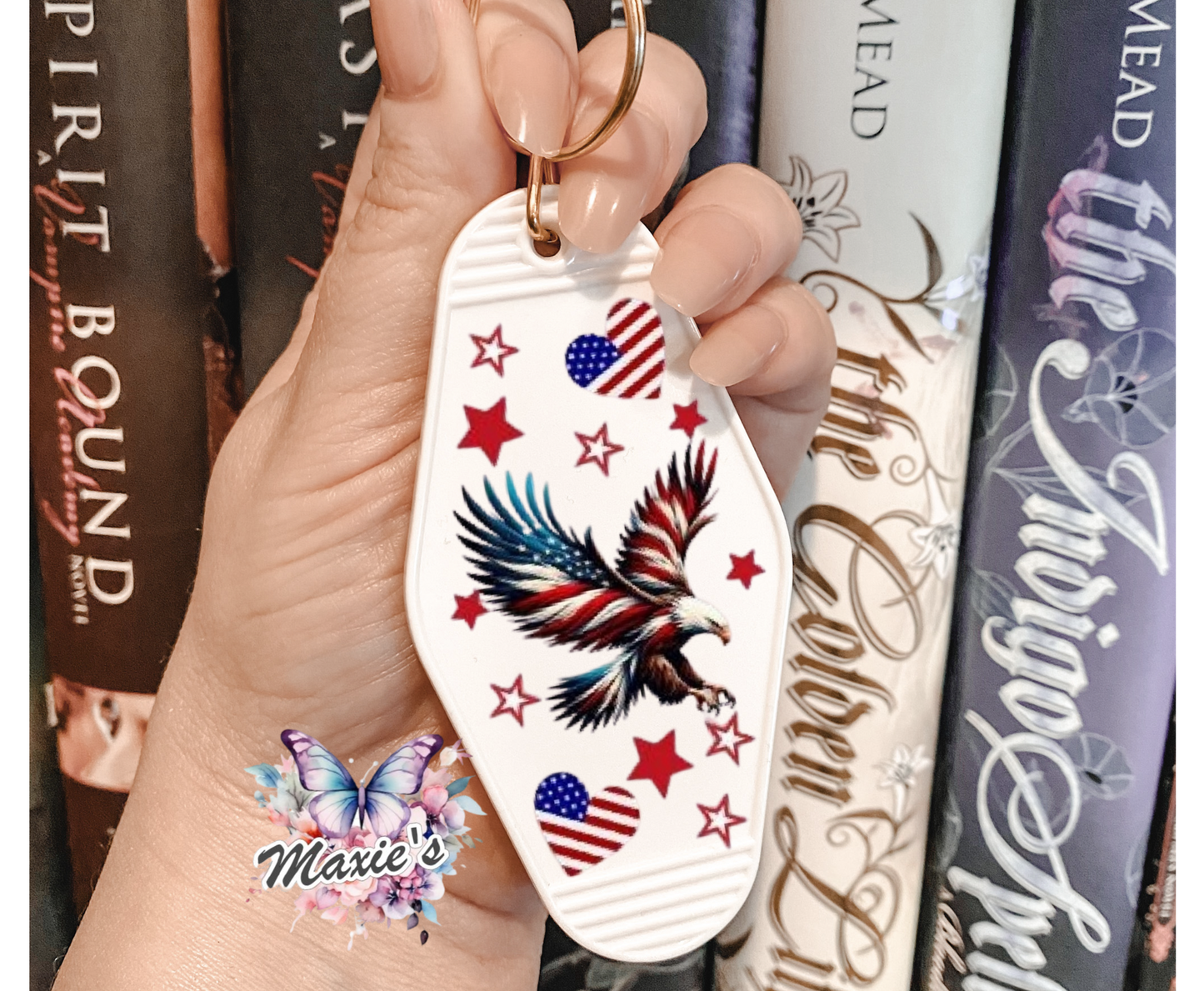 USA Freedom Bald Eagle Graphic Design UVDTF Motel Keychain Decal