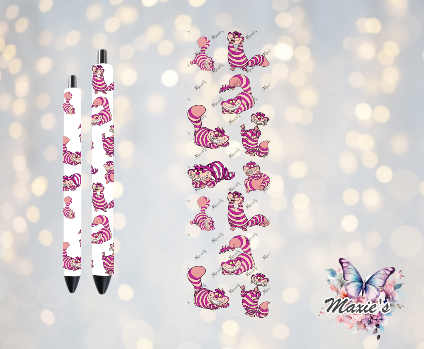Cheahire Cat Graphic Design UVDTF Pen Wrap/ Bookmark Decal