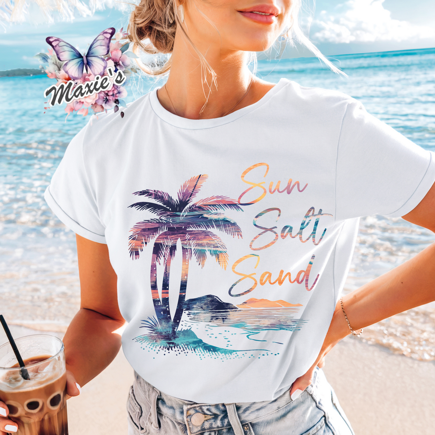 Sun, Salt, Sand Graphic Design DTF Transfer Print