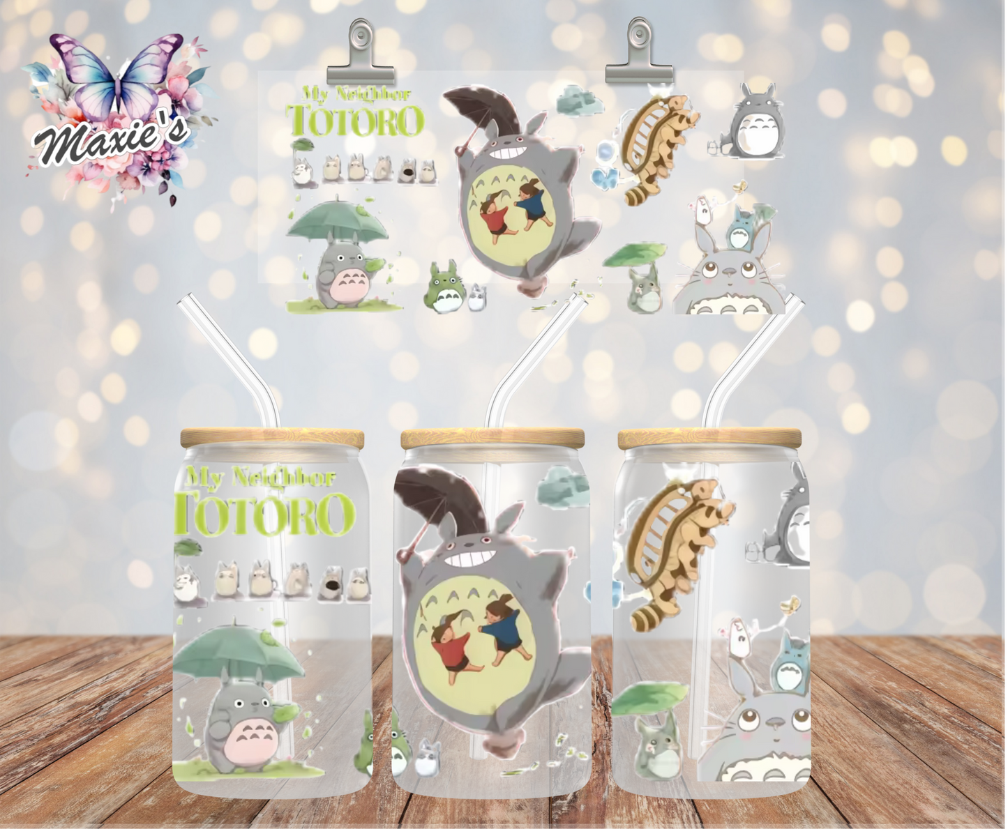 Totoro Animation Graphic Design 16oz. UVDTF Cup Wrap