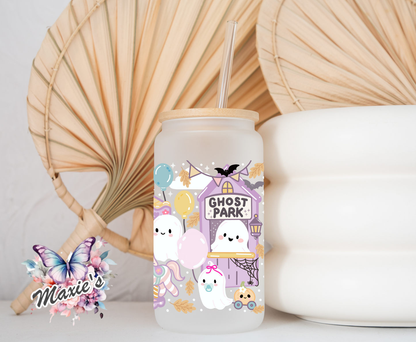 Pastel Color Cute Ghostie Fairy Park Graphic Design 16oz. UVDTF Cup Wrap