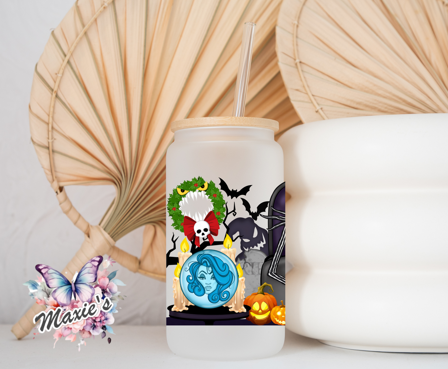 Jack & Sally Halloween Romance Graphic Design 16oz UVDTF Cup Wrap