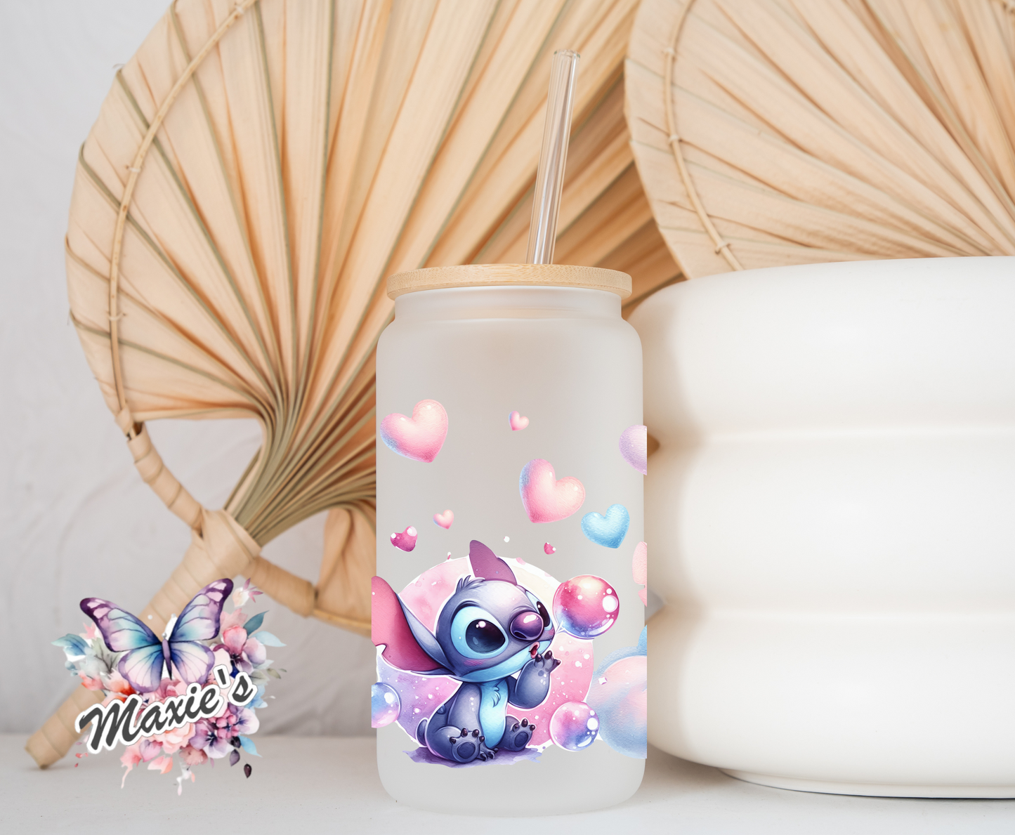 ✨️Double-Sided✨️ Stitch Romance In The Cloud Graphic Design 16oz. UVDTF Cup Wrap