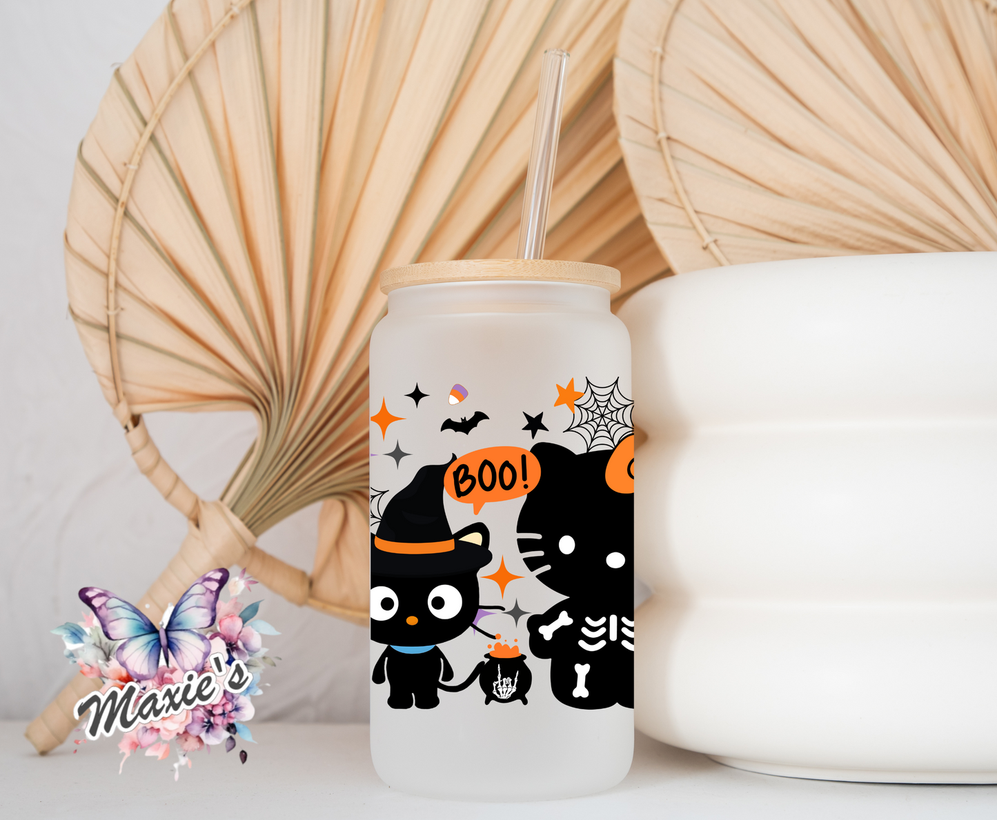 ✨Double-Sided ✨️ Spooky Halloween Hello-Kitty Graphic Design 16oz UVDTF Cup Wrap