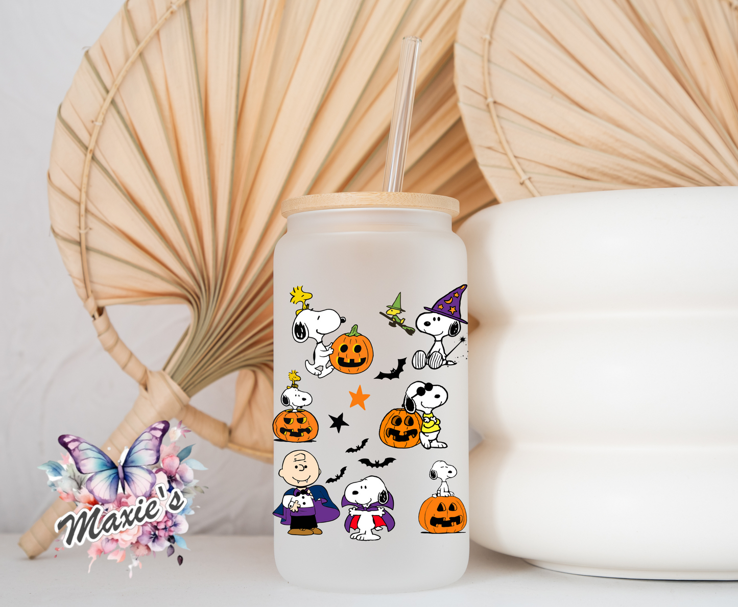 Snoopy Halloween Pumpkin Graphic Design 16oz. UVDTF Cup Wrap
