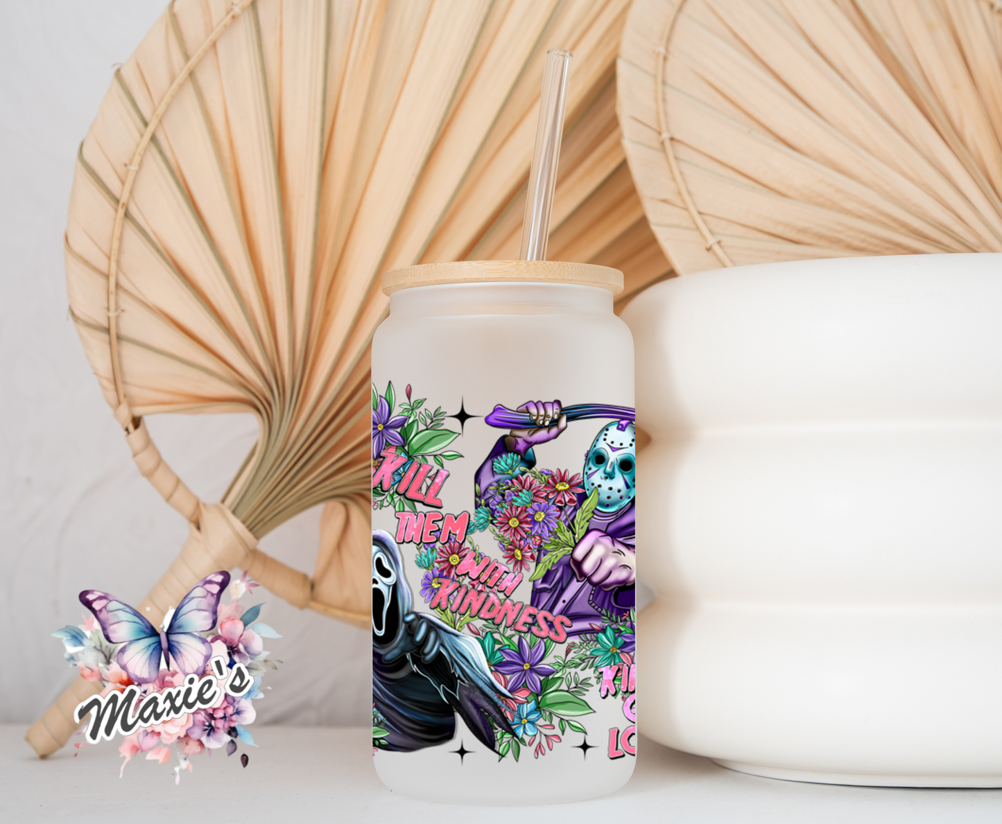 Retro Horror Graphic Design - Kill Them With Kindness 16oz. UVDTF Cup Wrap