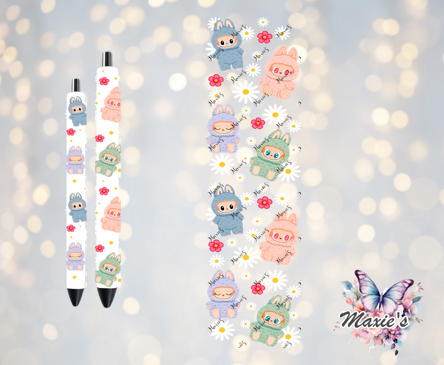 Daisies πΌ & Labubu Theme UVDTF Pen Wrap/Bookmark Decal