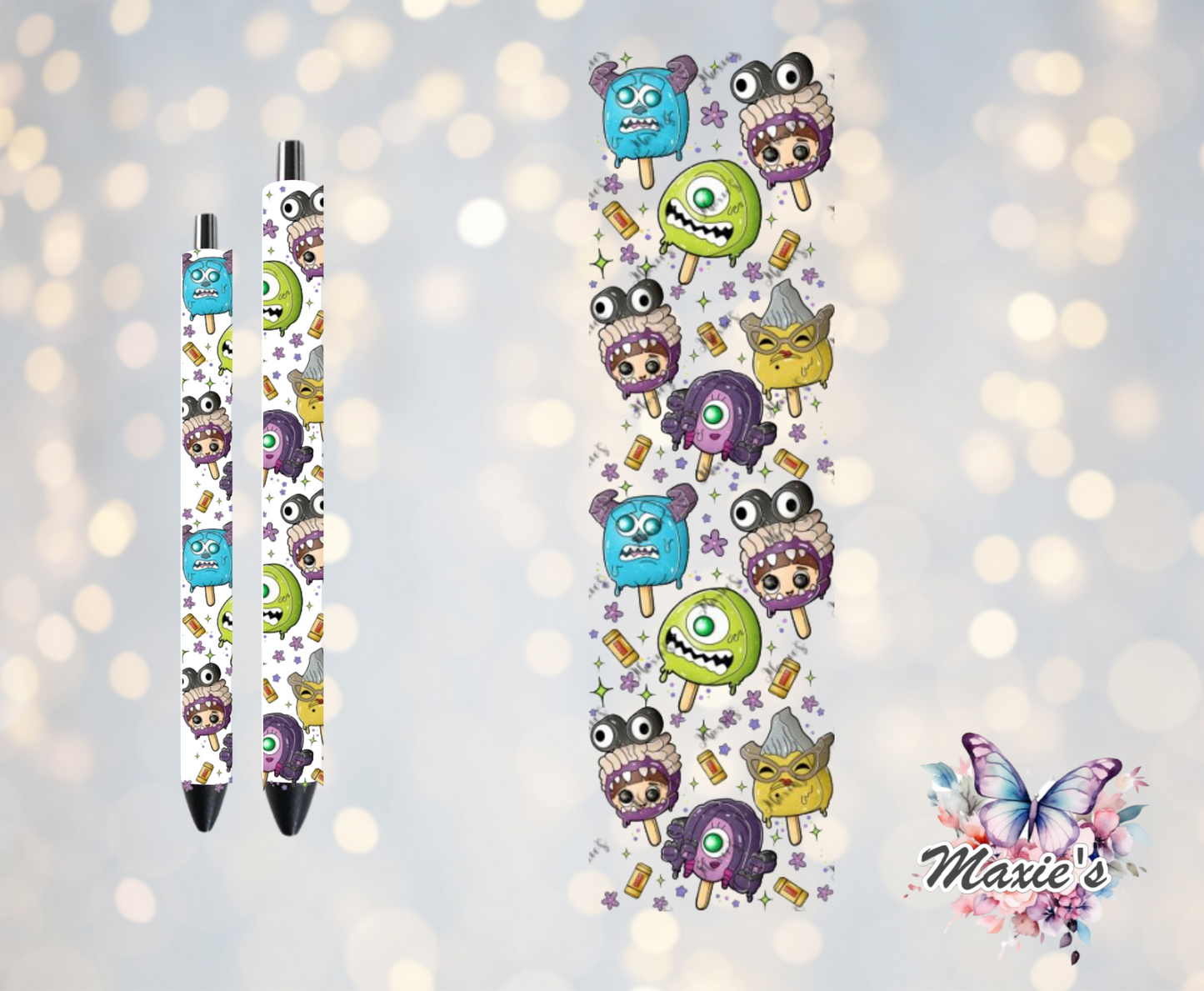 Monster Inc. Character Popsicle Theme UVDTF Pen Wrap/Bookmark Decal