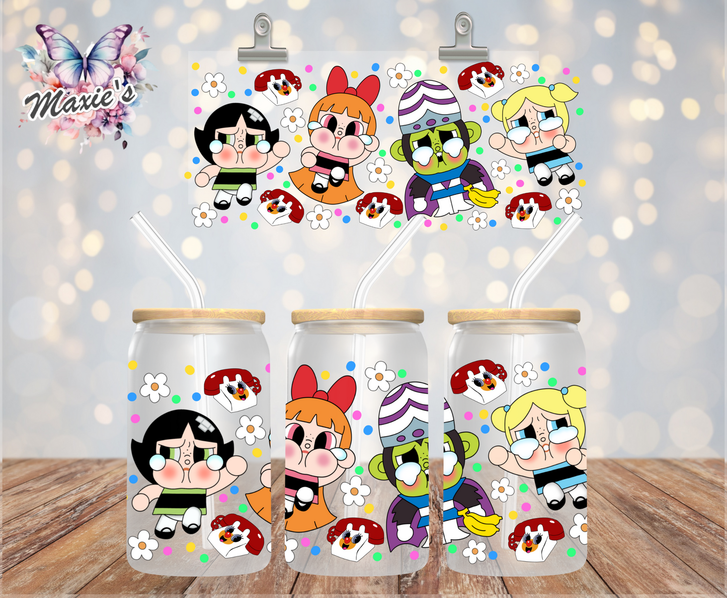 Power Puff Cry Babies Graphic Design 16oz. UVDTF Cup Wrap