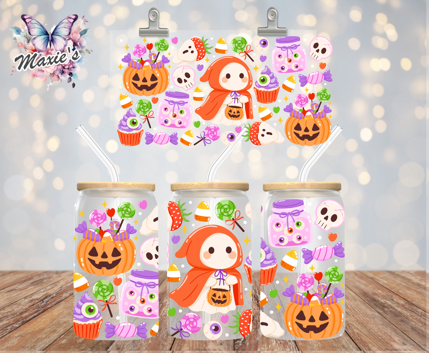 Little Ghost Lady Candy Land Graphic Design 16oz. UVDTF Cup Wrap