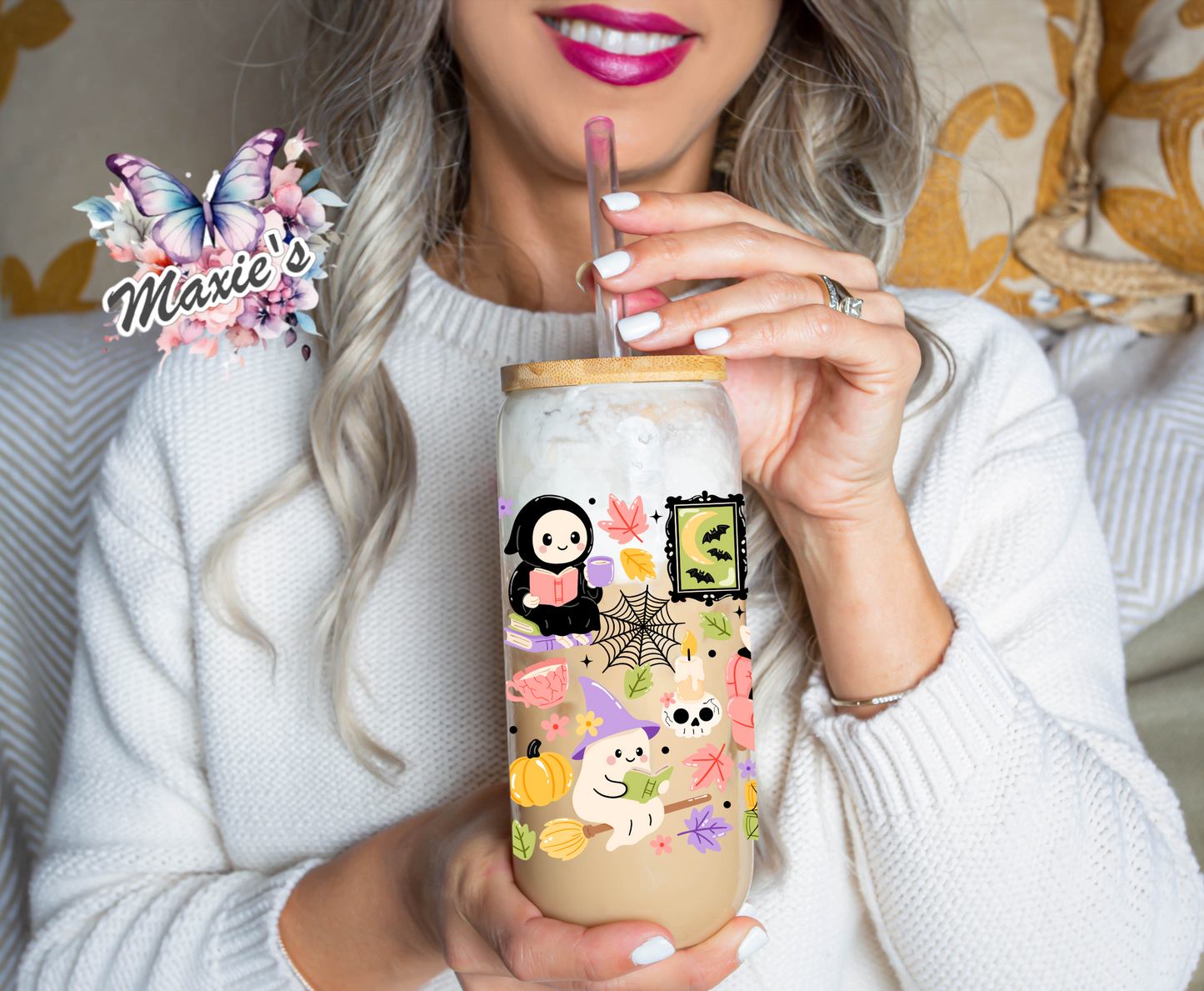 Ghostie Book Club Graphic Design 16oz. UVDTF Cup Wrap