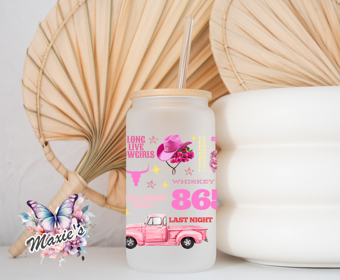 ✨️✨️Double - Sided✨️✨️ Long Live CowGirls Pink Style Graphic Design 16oz. UVDTF Cup Wrap