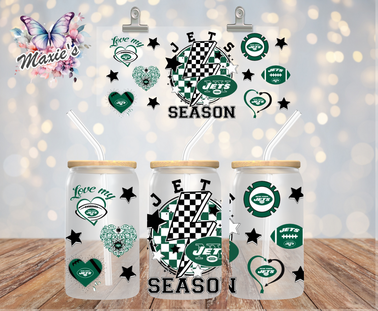 New York Jets/AFC East Team Graphic Design 16oz. UVDTF Cup Wrap