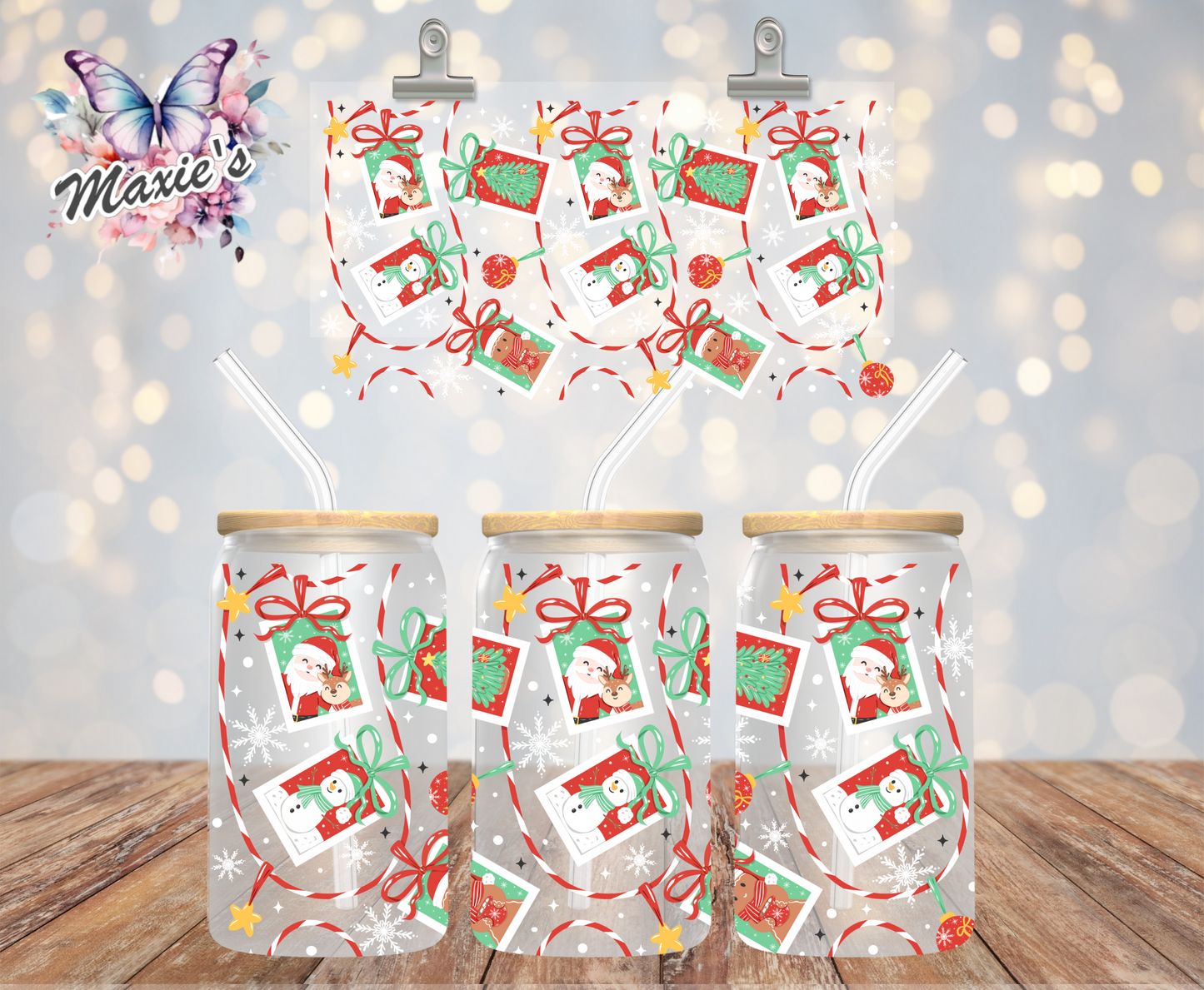 Christmas Photo Frame Themed 16oz. UVDTF Cup Wrap