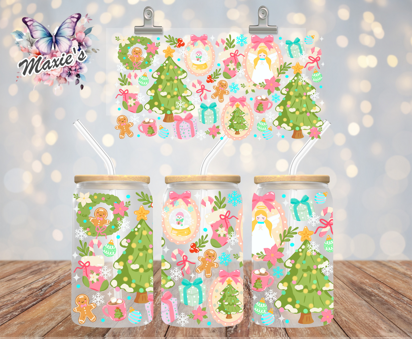 Pastel Color Fantasy Holiday Graphic Design 16oz. UVDTF Cup Wrap
