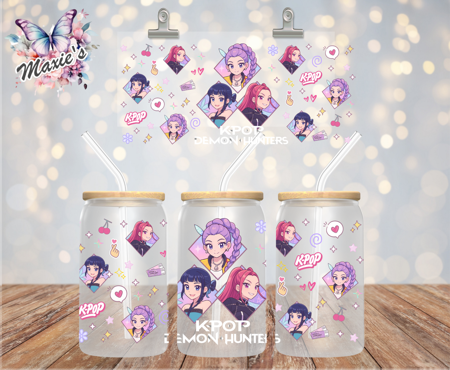Huntrix Demon Hunters Animation Graphic Design 16oz. UVDTF Cup Wrap