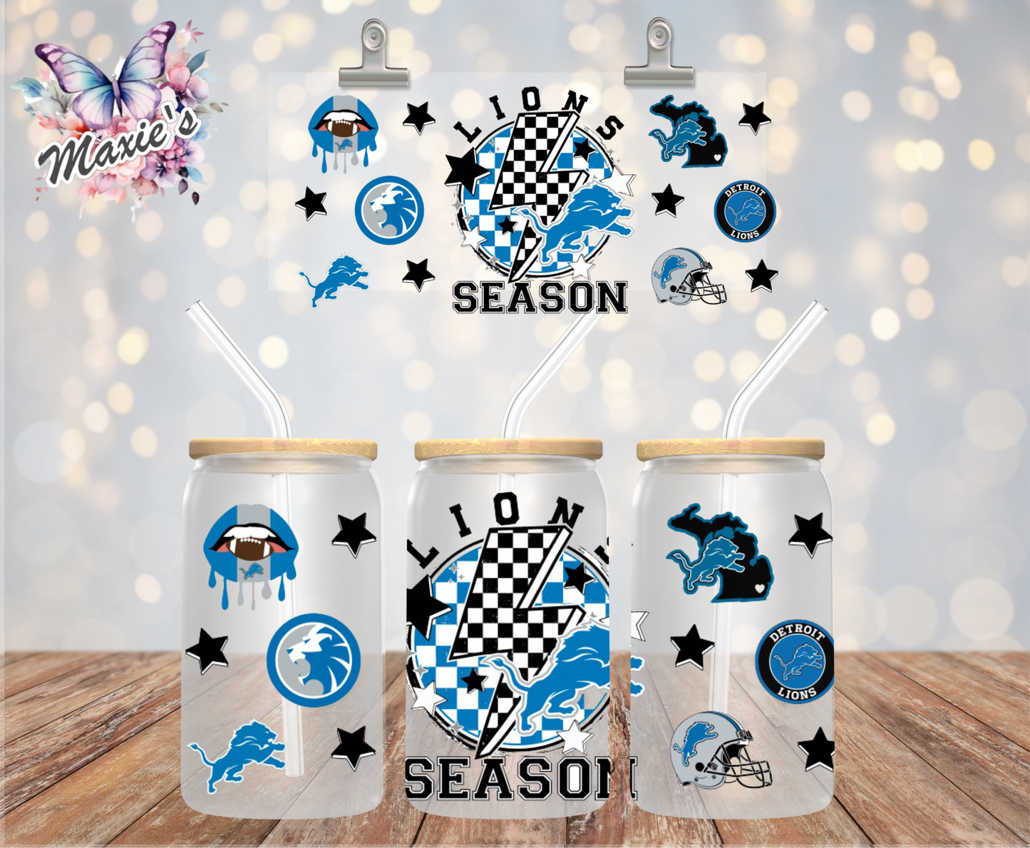 Detroit Lions/Roary Graphic Design 16oz. UVDTF Cup Wrap