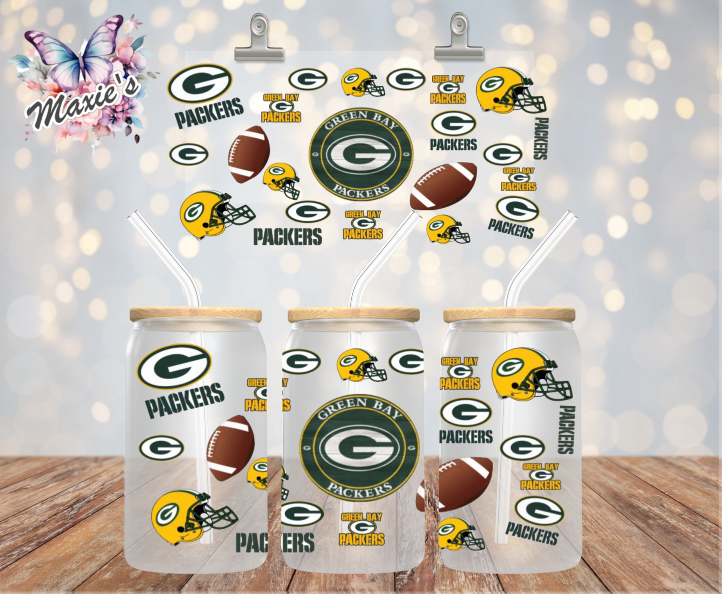 Green Bay Packers/ Packy Packer Graphic Design 16oz. UVDTF Cup Wrap