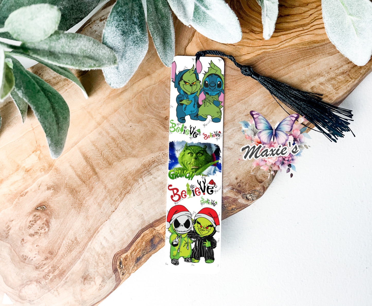 Believe In Naughty-Ville Grinch Graphic Design UVDTF Pen Wrap/Bookmark Decal