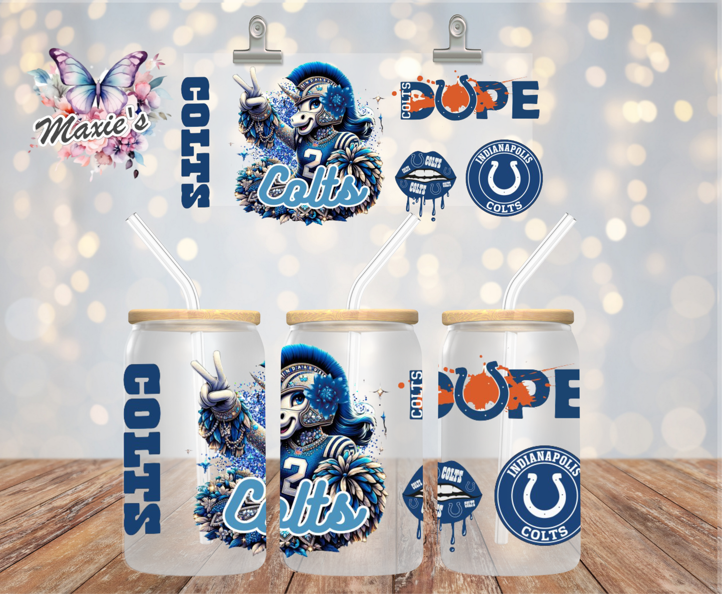 Indianapolis Colts Sport Team Graphic Design UVDTF 16oz. Cup Wrap