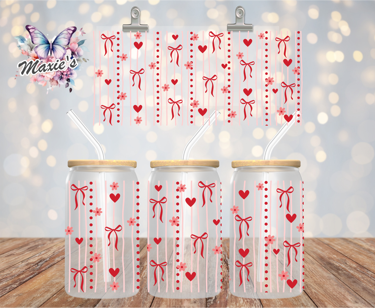 Coquette Romance Graphic Design 16oz. UVDTF Cup Wrap