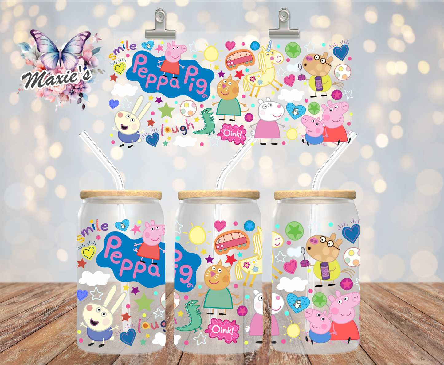 Peppa Family Graphic Design 16oz. UVDTF Cup Wrap