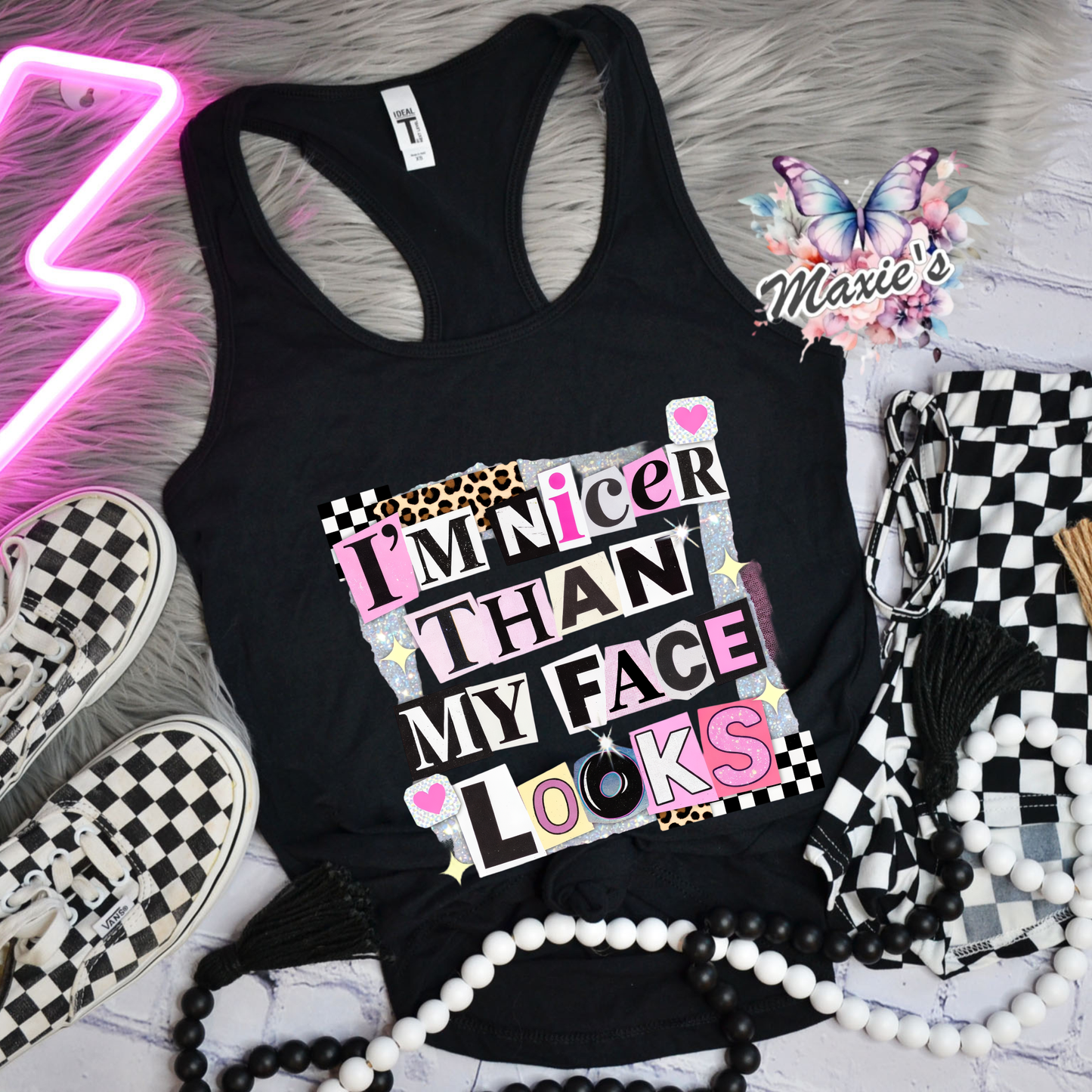 I'm Nicer Than My Face Looks Funny Quote DTF Transfer Print