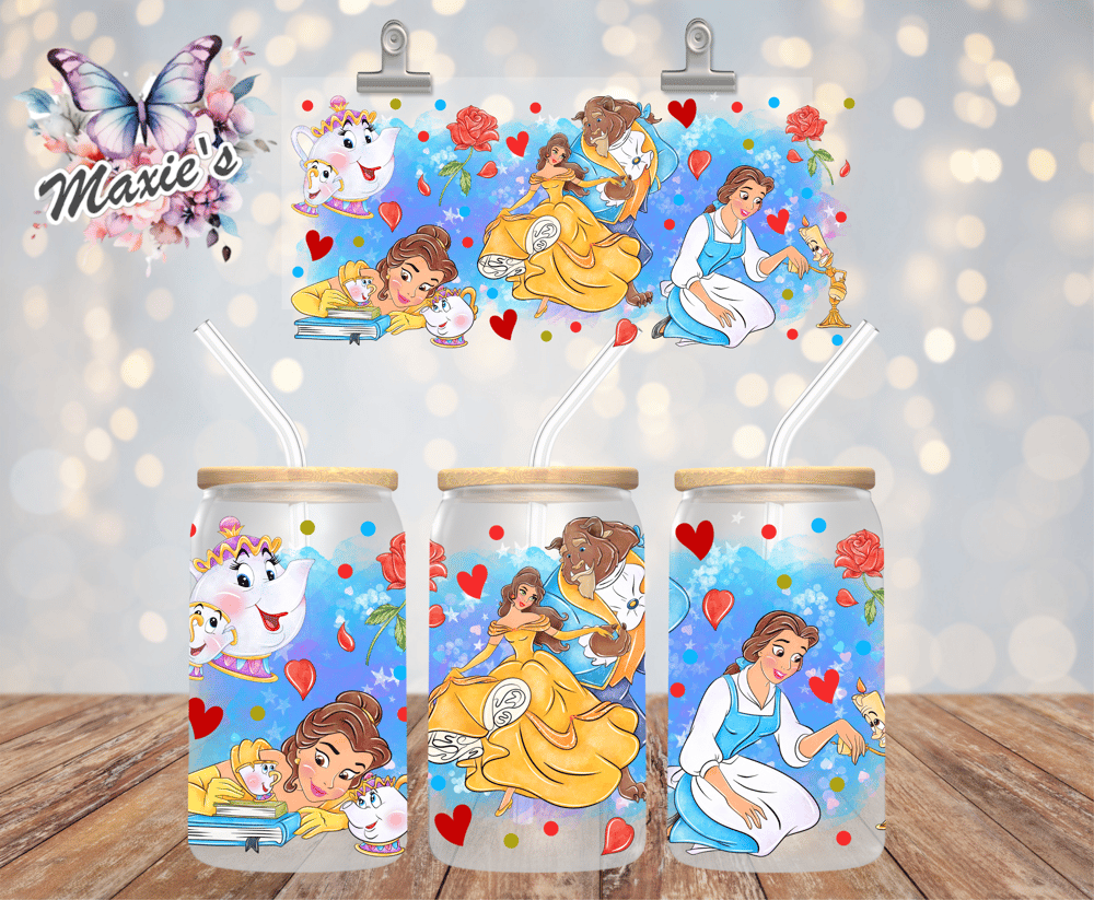 Dancing with Princess Belle Graphic 16oz. UVDTF Cup Wrap