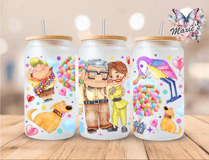 Cute Adventurous Couple Graphic Design 16oz. UVDTF Cup Wrap