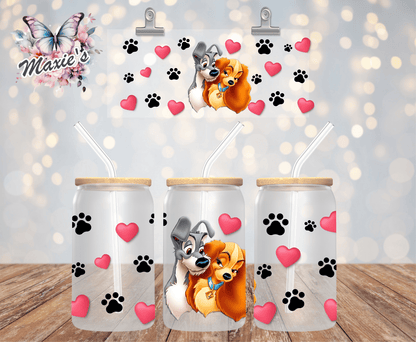 Lovely Doggo Couple Graphic 16oz. UVDTF Cup Wrap