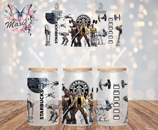 Space Warriors Graphic Design 16oz UVDTF Cup Wrap