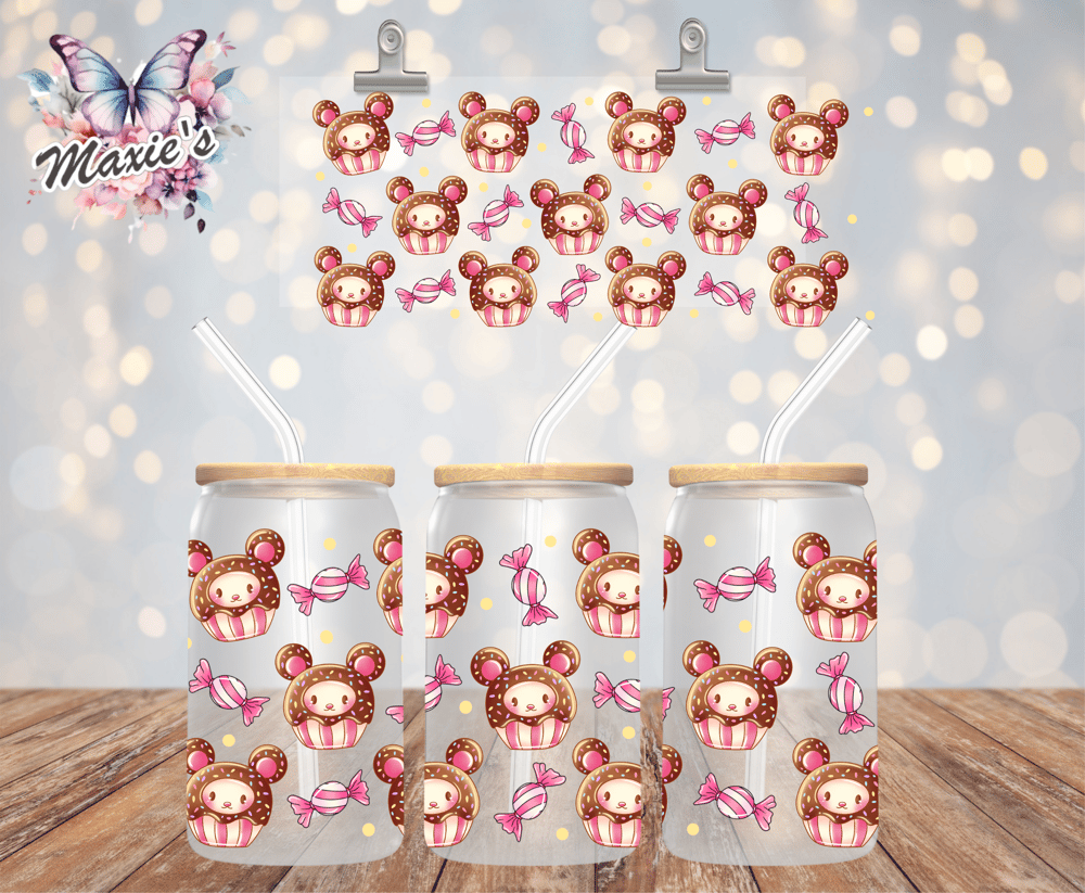 Candy Cupcake Bears Graphic Design 16oz. UVDTF Cup Wrap