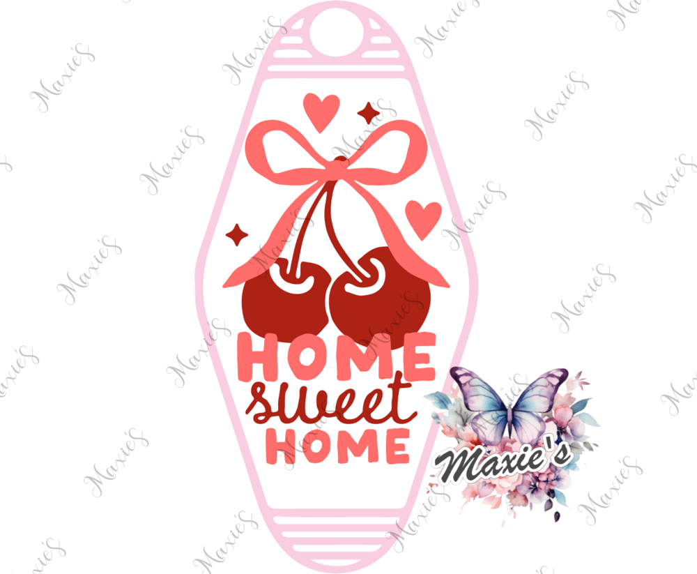 Home Sweet Home Graphic Design UVDTF Motel Keychain Decal