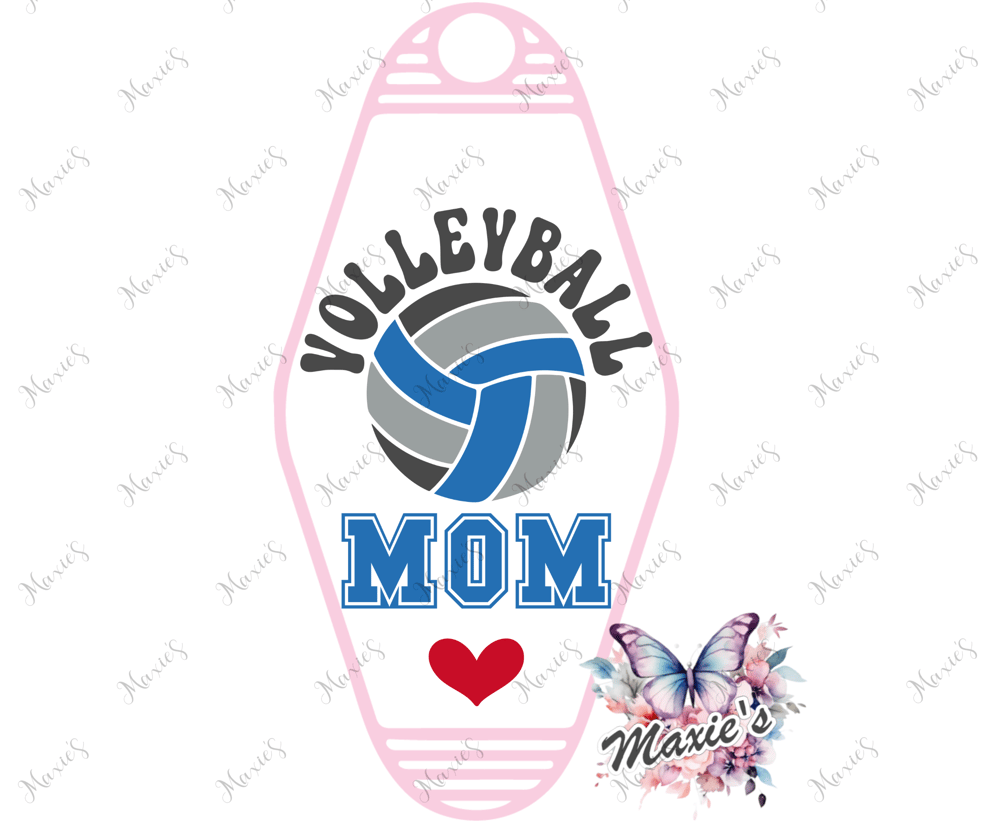 Volleyball Mom 🏐 Graphic Design UVDTF Motel Keychain Decal