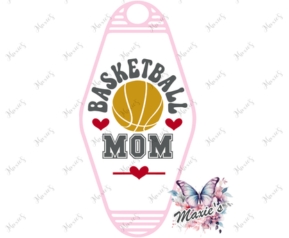 Basketball Mom 🏀 Graphic Design UVDTF Motel Keychain Decal