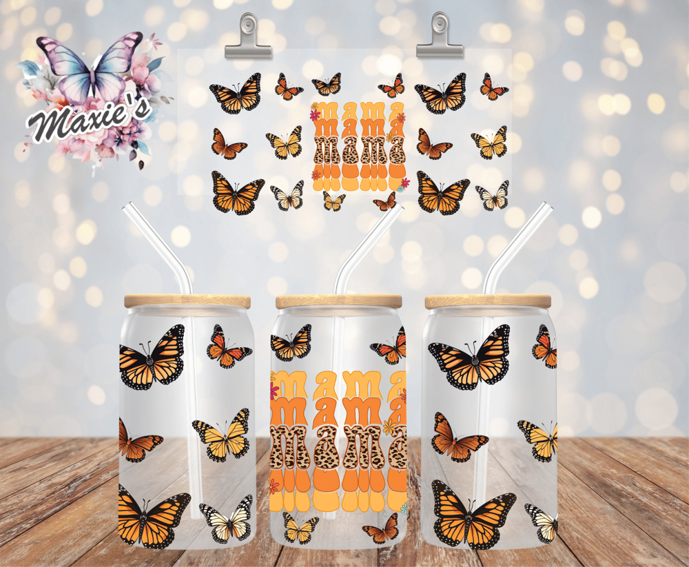 Mama Butterflies 🦋 Graphic Design 16oz. Sublimation Cup Wrap Print